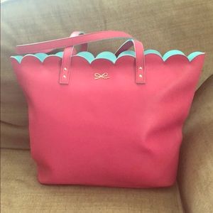 Faux Pink Leather Tote